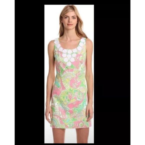 Lilly Pulitzer Sz 4 Nina Shift dress Multi-Color Tropical Beach Resortwear Rare - Picture 4 of 10
